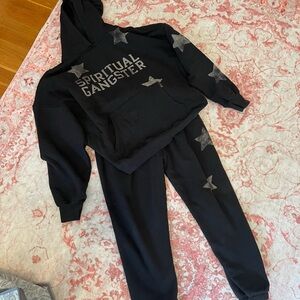 Spiritual Gangster black star Sweatshirt and sweatpants set